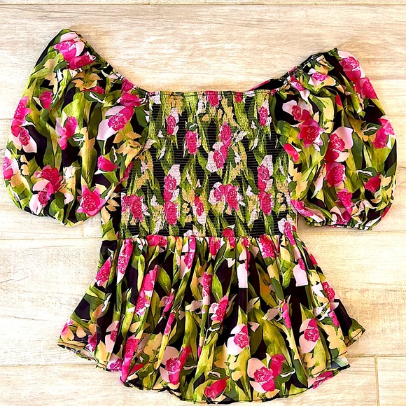 NWOT Flying Tomato Floral Print Blouse - Picture 4 of 8